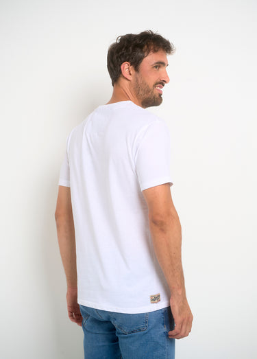 T-shirt inscriptions vintage col rond Blanc