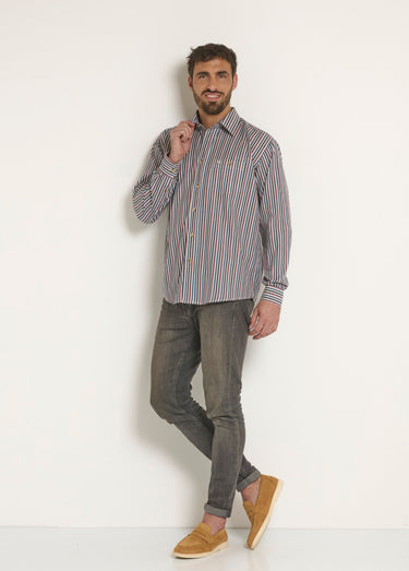 Chemise à rayures entretien facile Bleu