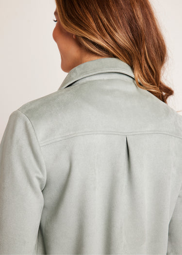 Manteau court tissu suédé Aqua