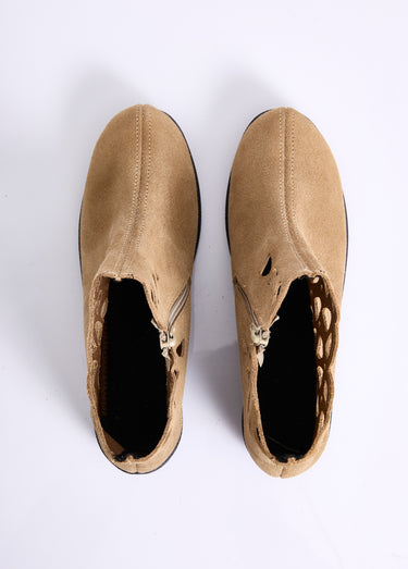Boots zippées cuir fabriquées en France Camel