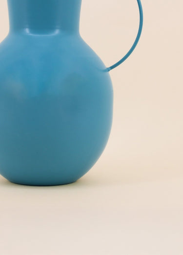 Vase décoratif stylisé avec anses Bleu