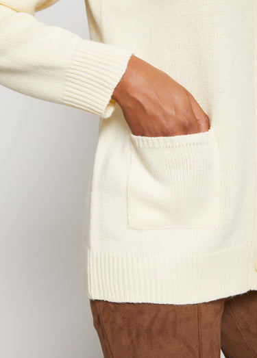 Gilet boutonné maille épaisse Ecru