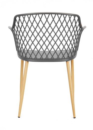 Fauteuils outdoor dossier ajouré losange Gris