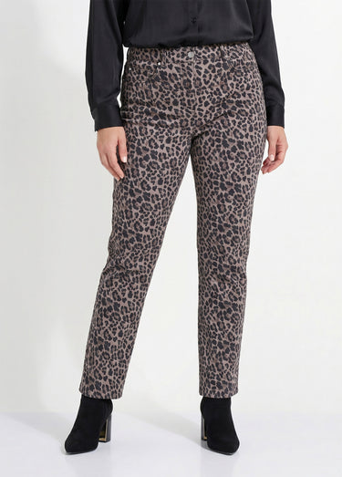 Pantalon droit 5 poches coton stretch Leopard