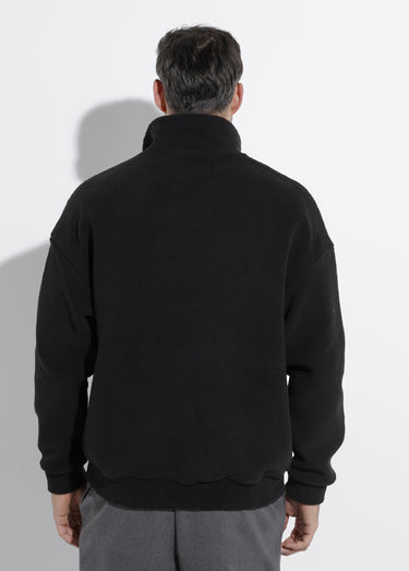 Sweat chaud en polaire col montant zippé Noir