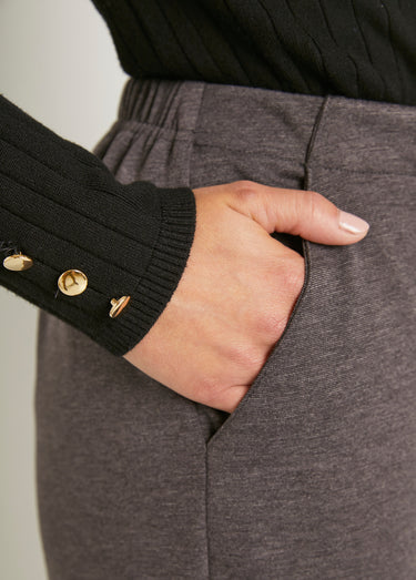 Jupe-culotte taille semi-élastiquée maille milano Anthracite