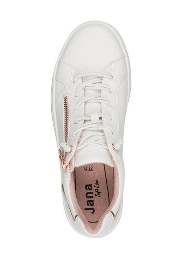 Baskets avec lacets élastiqués et zips Blanc