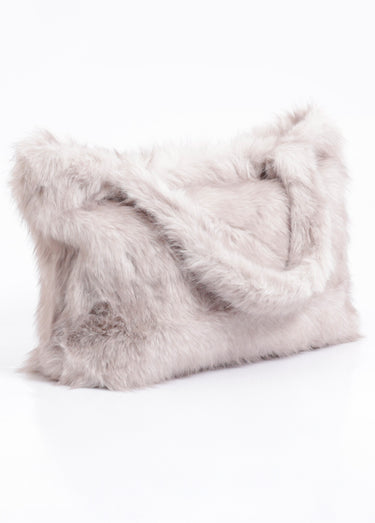 Sac en fausse fourrure unie Gris