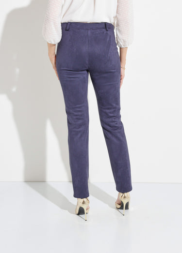 Pantalon droit suédé effet ventre plat Marine