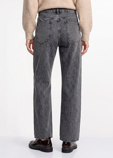 Jean droit, taille ajustable par pressions Gris moyen
