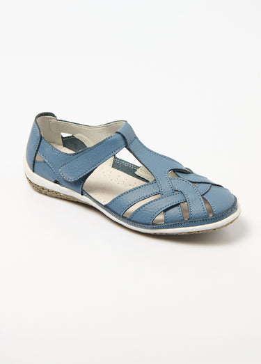 Sandales d'été largeur confort Bleu