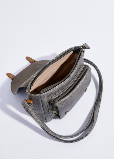 Sac besace simili cuir avec bandoulière Bronze