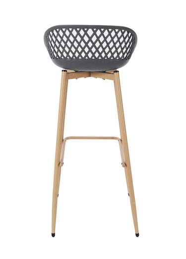 Tabouret de bar avec dossier ajouré Gris