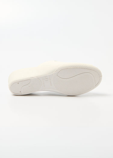 Mules fantaisie en cuir, largeur confort Blanc