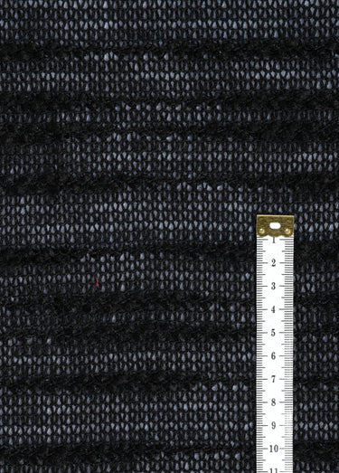 Coupon tissu habillement, lainage rayé Noir