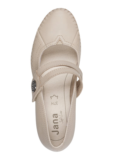 Escarpins confort en cuir façon babies Beige