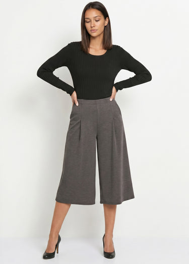 Jupe-culotte taille semi-élastiquée maille milano Anthracite