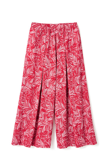Jupe pantalon avec taille élastiquée Imprime Rouge