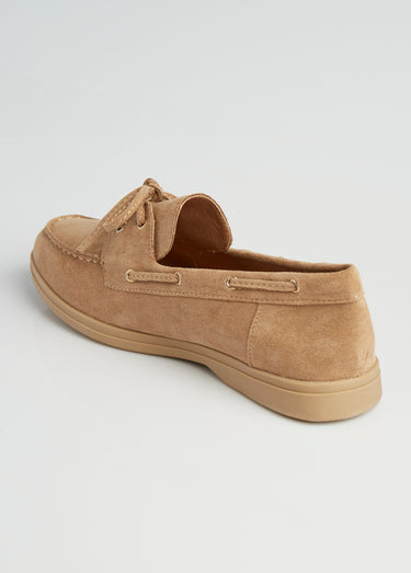 Mocassins suédine à lacets style bateaux Camel