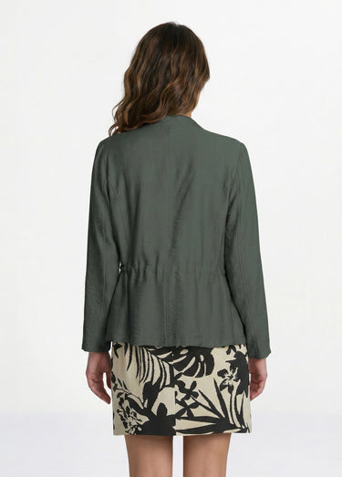 Veste saharienne sans col manches longues Kaki