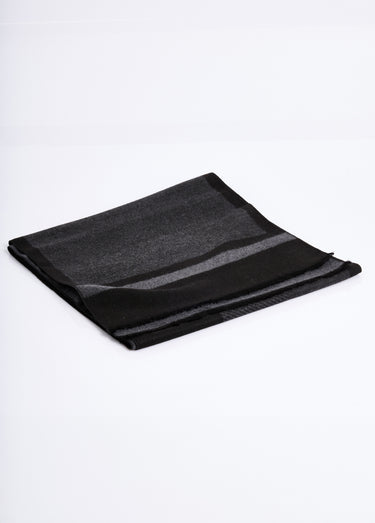 Echarpe motifs bicolores petites franges Noir