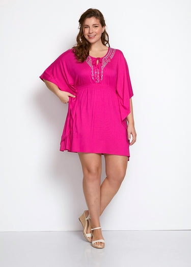 Tee-shirt longueur tunique volume T Fuchsia