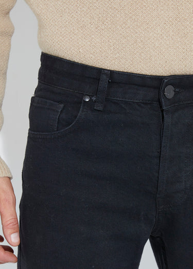 Jean denim 5 poches bas resserré, foncé 2N Noir