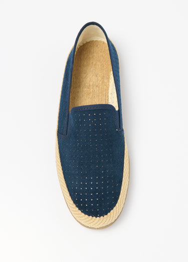 Mocassins toile perforée élastiqués Marine