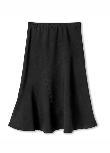 Jupe longue évasée tissu extensible Noir