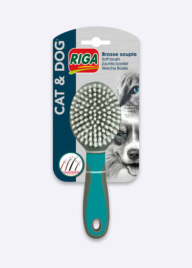Brosse souple pour chien et chat Gris