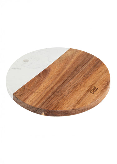 Dessous de plat en acacia et marbre, 20cm Bois