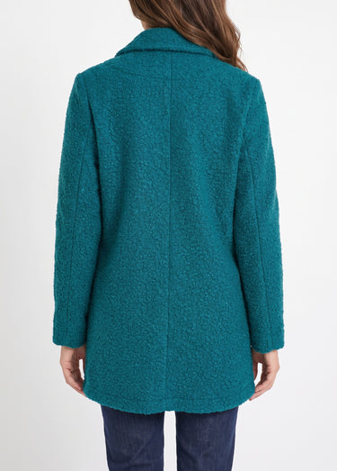 Manteau tissu bouclette mi-long boutonné Canard