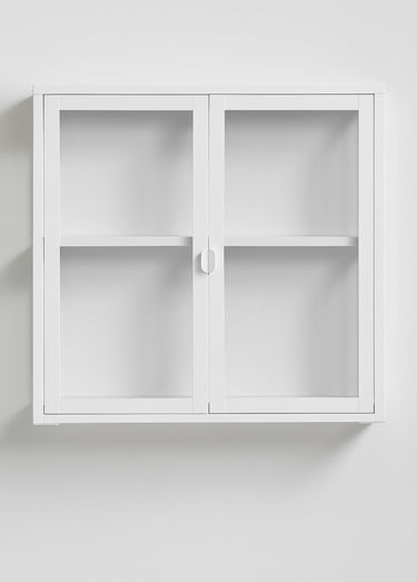 Etagère portes vitrées métal clair à fixer Blanc