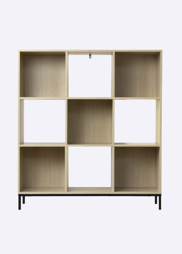 Etagère cube de rangement 9 cases 1M Marron Clair