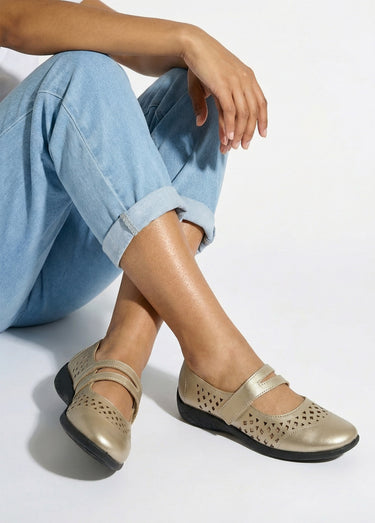 Ballerines babies cuir largeur confort Bronze Irise