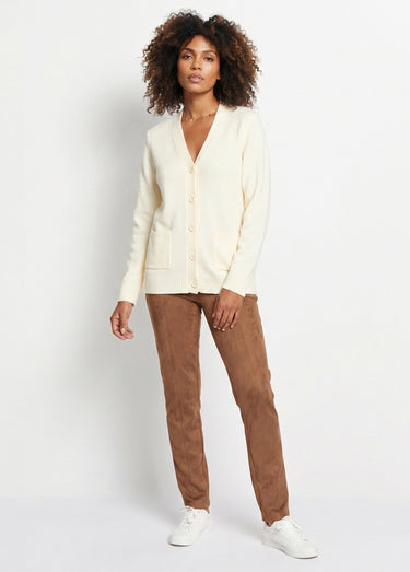 Gilet boutonné maille épaisse Ecru
