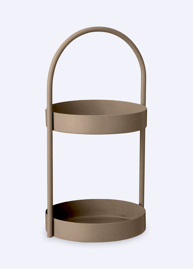 Etagère de salle de bain 2 étages, métal Taupe