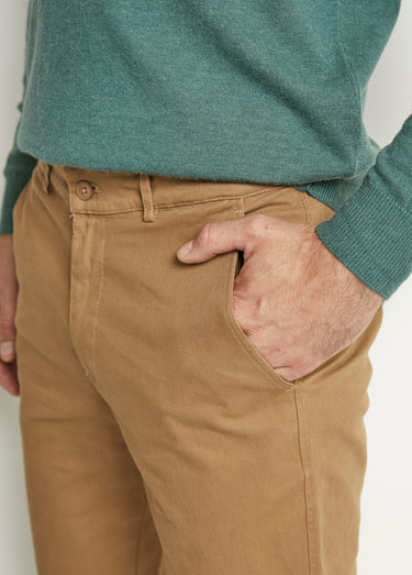 Pantalon chino droit toile Camel