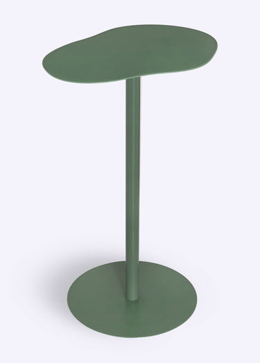 Table d'appoint métal, forme organique Kaki