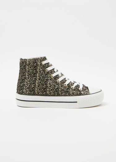 Baskets montantes en toile fantaisie Noir