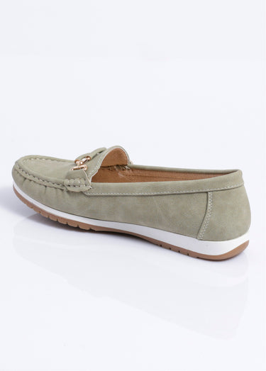 Mocassins compensés souples largeur confort Kaki