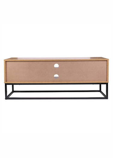 Banc TV en bois clair et métal ABBOTT Naturel / Noir