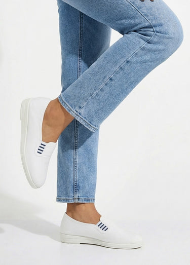 Mocassins toile largeur confort Blanc