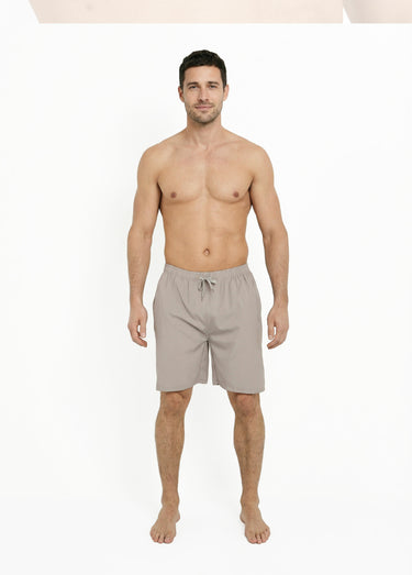 Short de bain taille élastiquée et liens Gris Clair