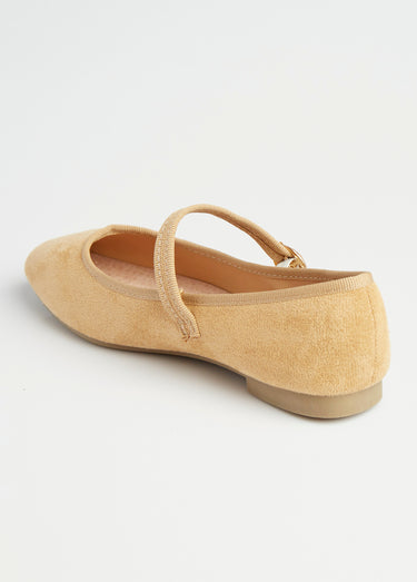 Ballerines style babies avec bout carré Camel