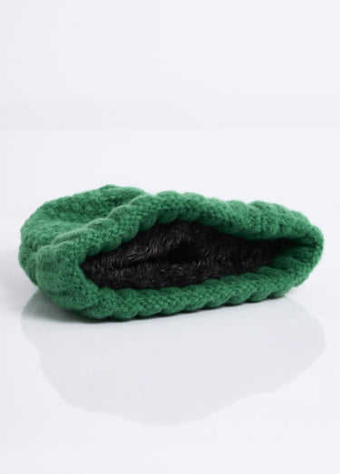 Bonnet en maille intérieur sherpa Vert
