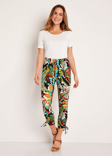 Legging court ceinture élastiqué Paprika/Vert