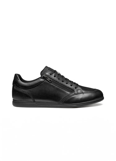 Baskets cuir tendance semelle fine Noir