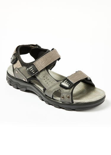 Sandales à scratchs confortables cuir Gris