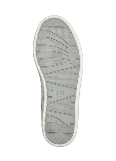 Baskets fleuries lacets élastiqués + zips Blanc